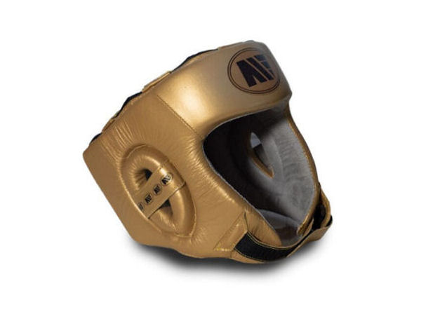 Main Event Boxing Childrens Leather Training Head Guard Gold